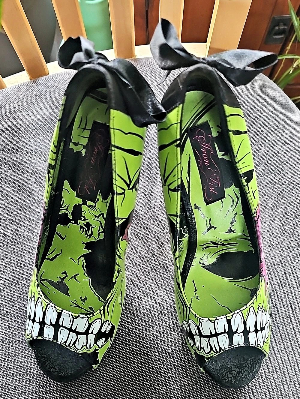 Iron Fist Zombie Stomper Platform Heel Green & Black Heels EU 38